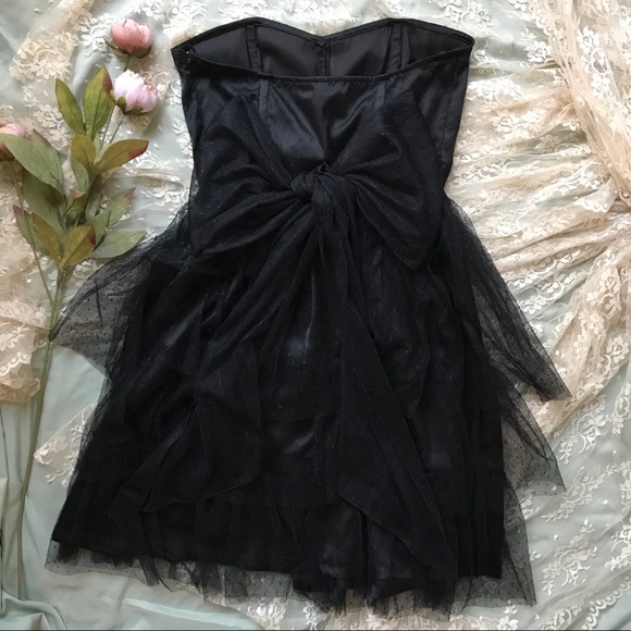 H&M Black Layered Mesh Strapless Dress - Picture 5 of 7